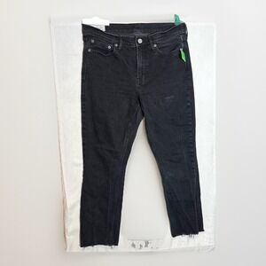 Women's Gap Black Straight Leg Jeans Size 30 10P Vintage Slim Mid Rise